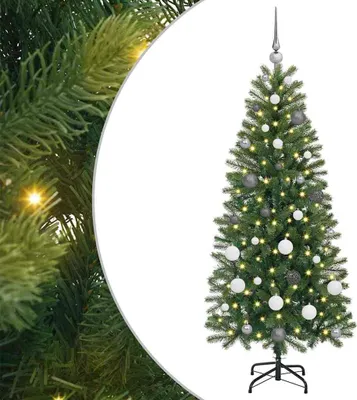 Image de vidaXL Arbre de Noël artificiel avec 150 LEDs Vert 150 cm PE et PVC
