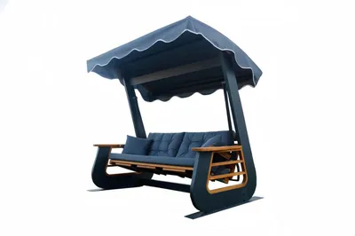 Produktbild von Schwarz Gartenschaukel Moderne Outdoor-Schaukel Exklusive Holz Möbel Neu