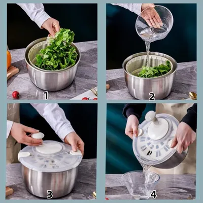 Produktbild von Salatcentrifuge mit Pastazeef - Edelstahl - 5 Liter