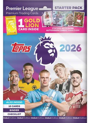 Produktbild von Topps Premier League 2026 – Debut Edition – Standard-Starterpack (über 10 Karten)