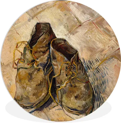 Produktbild von MuchoWow® Rundes Wandbild - Runde Bilder Schuhe - Vincent van Gogh Ø 90 cm Kreis Wanddekoration Kunststoff - Wandkreis - Wandschmuck - Wand-Kreis - Wohnzimmer - Bild - Runde - Wanddeko - Dibond - Kunstdrucke