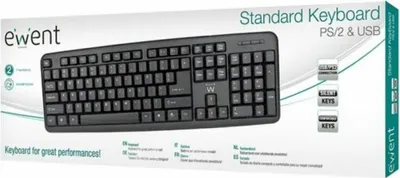 Obrázok produktu pre Ewent EW3109, Plná veľkosť (100 %), Kábel, USB, QWERTY, Čierna
