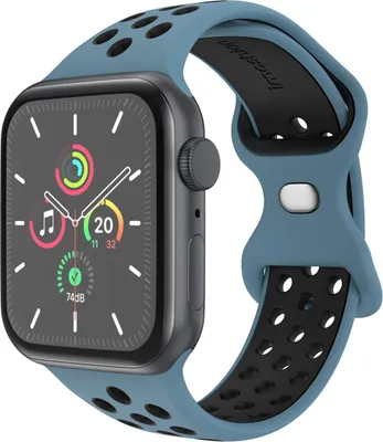 Productafbeelding van imoshion Siliconen Sport⁺ bandje voor de Apple Watch | 38/40/41/42 mm - Maat M/L - Blue & Black