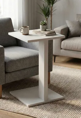 Produktbild von Skye Decor, Hochwertiger Beistelltisch, Weiß, 35 x 56 x 35 cm | 100% melaminbeschichtete Spanplatte, Stärke: 18 mm | Modernes Design für stilvolle Wohnräume und Büros.