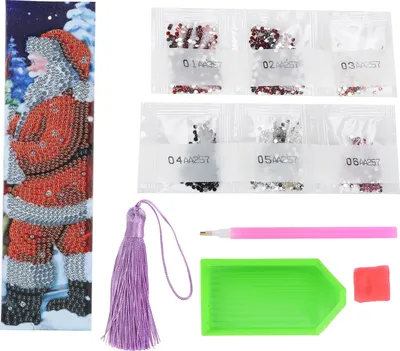 Produktbild von Santa Claus Muster Diamant Malerei Lesezeichen DIY Strasssteine ​​Perlen Lesezeichenaaa257