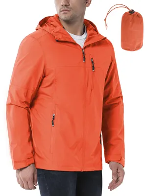 Imagen del producto de Chaqueta impermeable para hombre: chaqueta ligera y plegable con capucha, ideal para proteger del viento y la lluvia