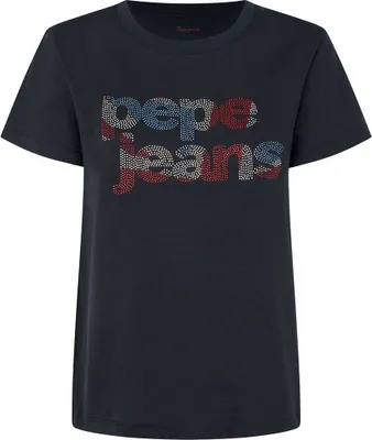 Image de T-shirt à manches courtes Pepe Jeans Fernandine Noir, Gris S Femme Noir, Gris S