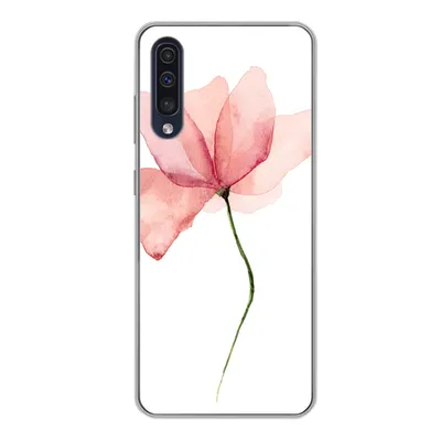 Produktbild von MuchoWow® Handyhülle Schutzhülle Hülle für Samsung Galaxy A50 Blumen - Aquarell - Rosa Silikon Softcase Handy Hülle - Mobiltelefonhülle