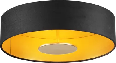 Produktbild von Qazqa led Modern, Minimalistisch Deckenleuchte, Deckenlampe - Bredow - Schwarz, Rund, 3000K, warmweiß, dimmbar, 40cm, Ideal als Flur, Schlafzimmerlampe und Wohnzimmerlampe