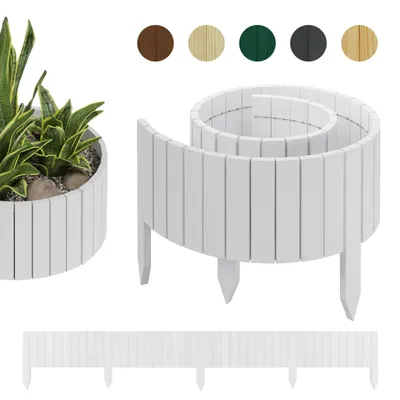 Immagine prodotto di be4nature Rollborder 200 x 10 cm Bianco alpino Recinzione da giardino impregnata in legno di pino Bordo del letto Recinto in rotolo Bordo del letto Recinto decorativo in legno