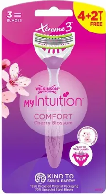 Produktbild von WILKINSON My Intuition Xtreme 3 Comfort Cherry Blossom Damenrasierer 4+2tlg.