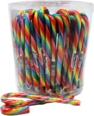 Produktbild von Zuckerstangen Rainbow Größe S Spazierstöcke einzel verpackt 50 Stück