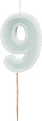 Zdjęcie produktu dla Urodzinowa świeczka cyfrą 9 w jasnej mięcie – idealny dodatek do każdej imprezy, 6 cm radości na Twoim torcie!