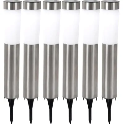 Produktbild von 6er Set LED Solarleuchte, Edelstahl, Erdspieß, H 56 cm