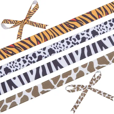 Band-Set 36,56 m mit Tiermotiven, gemischte Farben, bedruckt