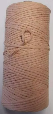 Produktbild von Makrameegarn Makramee Baumwollgarn Bastelgarn APRICOT 150 Meter 3 mm GEZWIRNT