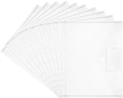 Immagine prodotto di Raccoglitori trasparenti in formato A4 con chiusura in velcro ed etichetta, impermeabili, confezione da 20 pezzi