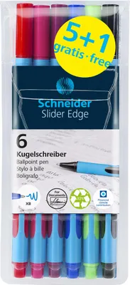 Image de Stylo à bille Schneider, Slider Edge XB 6er Etui, assorti, 5+1 Action