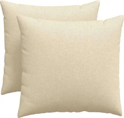 Image de vidaXL Coussins de canapé 2 pcs Crème 50 x 50 cm tissu