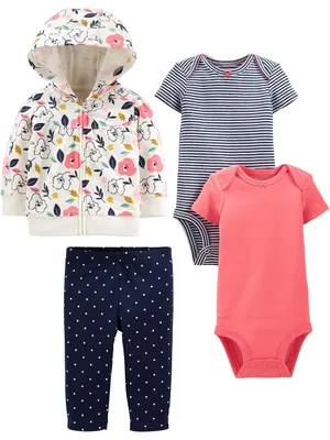 Immagine prodotto di Completo per neonata Carter's Baby, composto da giacca, pantaloni e body (4 pezzi)
