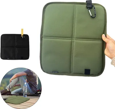 Produktbild von Faltbares Sitzkissen Outdoor 2er Set, wasserdicht & isolierend, 35,5×31 cm, klappbar mit Karabiner, leicht & tragbar, ideal für Camping & Wandern