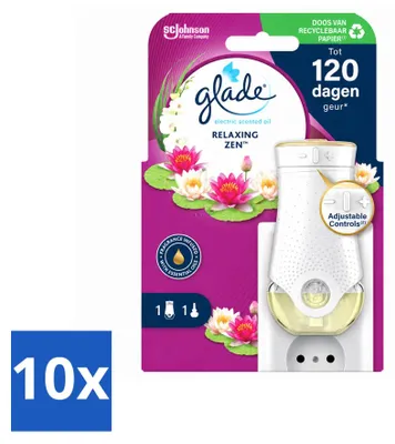 Zdjęcie produktu dla 10 sztuk elektrycznego dyfuzora zapachowego Glade – zapach "Relaxing Zen" – zestaw ekonomiczny