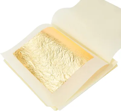 Produktbild von odsellingaaa Blattgold, 24 Karat, 4.3 x 4.3 cm, 20 Blatt, für Lebensmittel, Make-up & Kunsthandwerk, leicht trennbares Schutzpapier