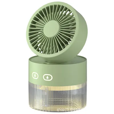 Imagen del producto de Ventilador de refrigeración por agua, mini ventilador USB, ventilador de escritorio plegable con función de humidificación y pulverización de aire frío, color verde