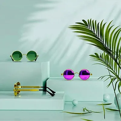 Produktbild von Gothic Steampunk polarisierte UV400-Schutz Runde Sonnenbrille für Herren und Damen