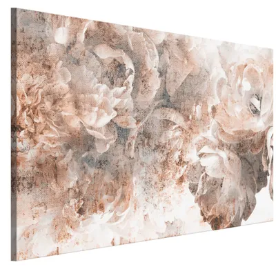 Produktbild von LUMASOUL Leinwand Bilder 120x80 cm, Leinwandbild Blumen Motiv, Wandbilder Holzrahmen und Webstuhl Wohnzimmer und Schlafzimmer, 1 teilig Blumen 17