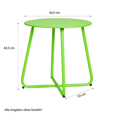 Produktbild von Homestyle4u Beistelltisch Gartentisch Grün Metall Tisch Ablage Indoor Outdoor