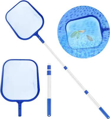 Produktbild von Pool Kescher, Catcher Pool Kescher, Laubkescher, Poolkescher, Teichkescher, Pool Reinigungs set mit Teleskopstange, für Spas, Swimmingpool, Pool