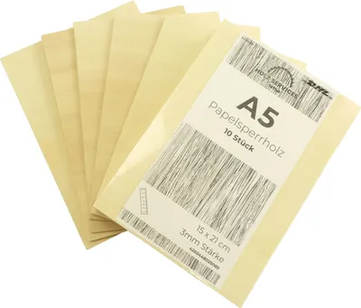 Produktbild von Premium Pappelsperrholzplatte A5 [15x21 cm] - 3mm - 10 Stück: Vielseitige Holz-Zuschnitte für Laubsäge, Brandmalerei, Laserschnitt, CNC Router und durchbrochene Kunstwerke