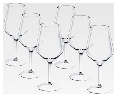 Produktbild von Weingläser aus Kunststoff bruchsicher, Weinbecher, Sektgläser, transparent, 47 cl, Set mit 6 Stück