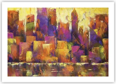 Produktbild von Poster - Poster ohne Rahmen - Abstraktion Stadt Wolkenkratzer - 70x50 cm - Wand Bild - Wanddeko - Wandbilder - Kunstposter - Wandposter - Bilder - Kunstdruck - Wandbild - P2XAA70x50-4294