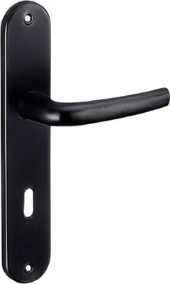 Image de Ensemble de poignées pour porte intérieure Maia trou de clé, carré 7mm, entr'axes 195mm, noir - THIRARD