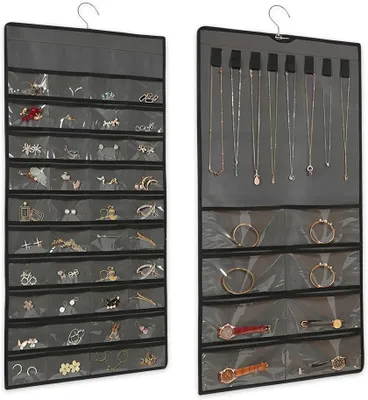 Produktbild von Schmuckorganizer 48 Fächer, 43 x 78 cm, grau, für Schmuck