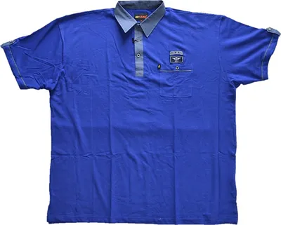 Produktbild von Übergrößen Tolles Poloshirt Piqué KAMRO Royalblau Brusttasche 5XL