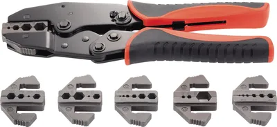 Produktbild von TOOLCRAFT PZ-505 818645 Crimpzange 7teilig Koaxial-Steckverbinder BNC, TNC, LWL-Stecker RG6, RG8, RG11, RG58, RG59, RG6