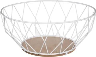 Produktbild von Secret de Gourmet Obstschale - Metall-Holz - weis - 28 cm