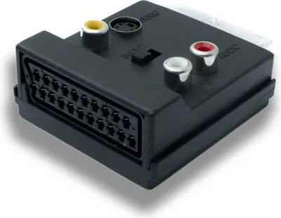 Obrázok produktu pre SYSTEM-S SCART prevodník 21P samec na samicu RCA 3-pólový S-Video adaptér