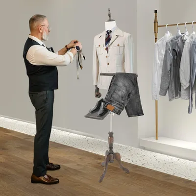 Immagine prodotto di Manichino da uomo - Manichino - Manichino per vetrine - Manichino per sarti - Altezza regolabile da 150 a 180 cm