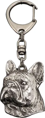 Zdjęcie produktu dla Buldog francuski II - posrebrzany brelok do kluczy z psem, ozdoba torebki, zawieszka do plecaka marki Art-Dog