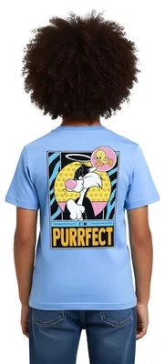 Produktbild von Spreadshirt Looney Tunes Kater Sylvester I'm Purrfect Perfekt Kinder T-Shirt, 122/128 (7-8 Jahre), Himmelblau