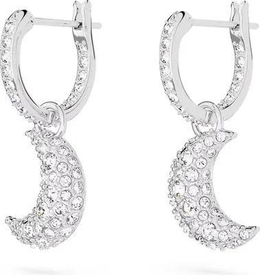 Produktbild von Swarovski Ohrringe Damen Luna Drop Earrings Weiß Rhodium‑plated 5666157