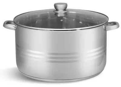 Zdjęcie produktu dla GARNEK Stalowy Gastronomiczny DUŻY Z POKRYWKĄ 23,8L 38cm INDUKCJA GAZ 7314