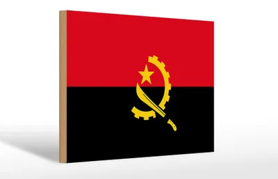 Produktbild von Holzschild Flagge Angolas 30x20cm Flag of Angola