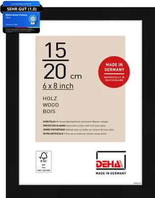 Produktbild von DEHA Design Holz Portraitrahmen, Bilderrahmen Fontana, 15x20 cm, Schwarz