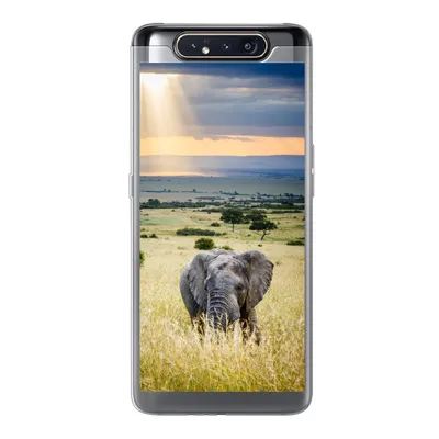 Produktbild von MuchoWow® Handyhülle Schutzhülle Hülle für Samsung Galaxy A80 Elefant - Tiere - Landschaft - Sonne - Natur Silikon Softcase Handy Hülle - Schutzdeckel
