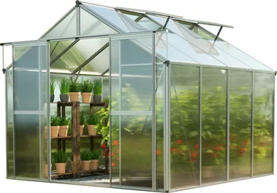 Immagine prodotto di GFP Serra Topas 4 telaio in alluminio 225 x 259 cm, lastre a doppia parete di 6 mm
